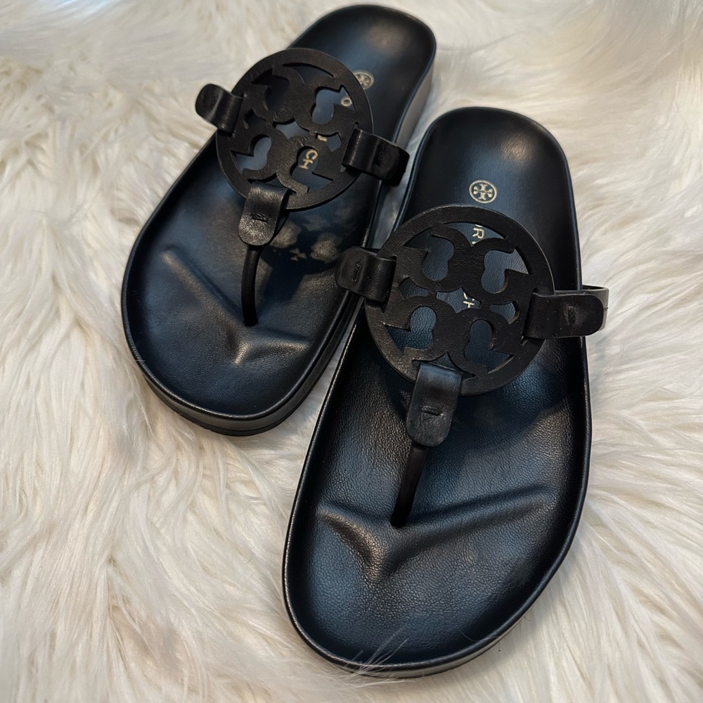 Tory Burch, Miller Cloud Sandal, black. Size 7.5
